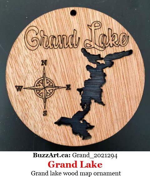 Grand lake wood map ornament